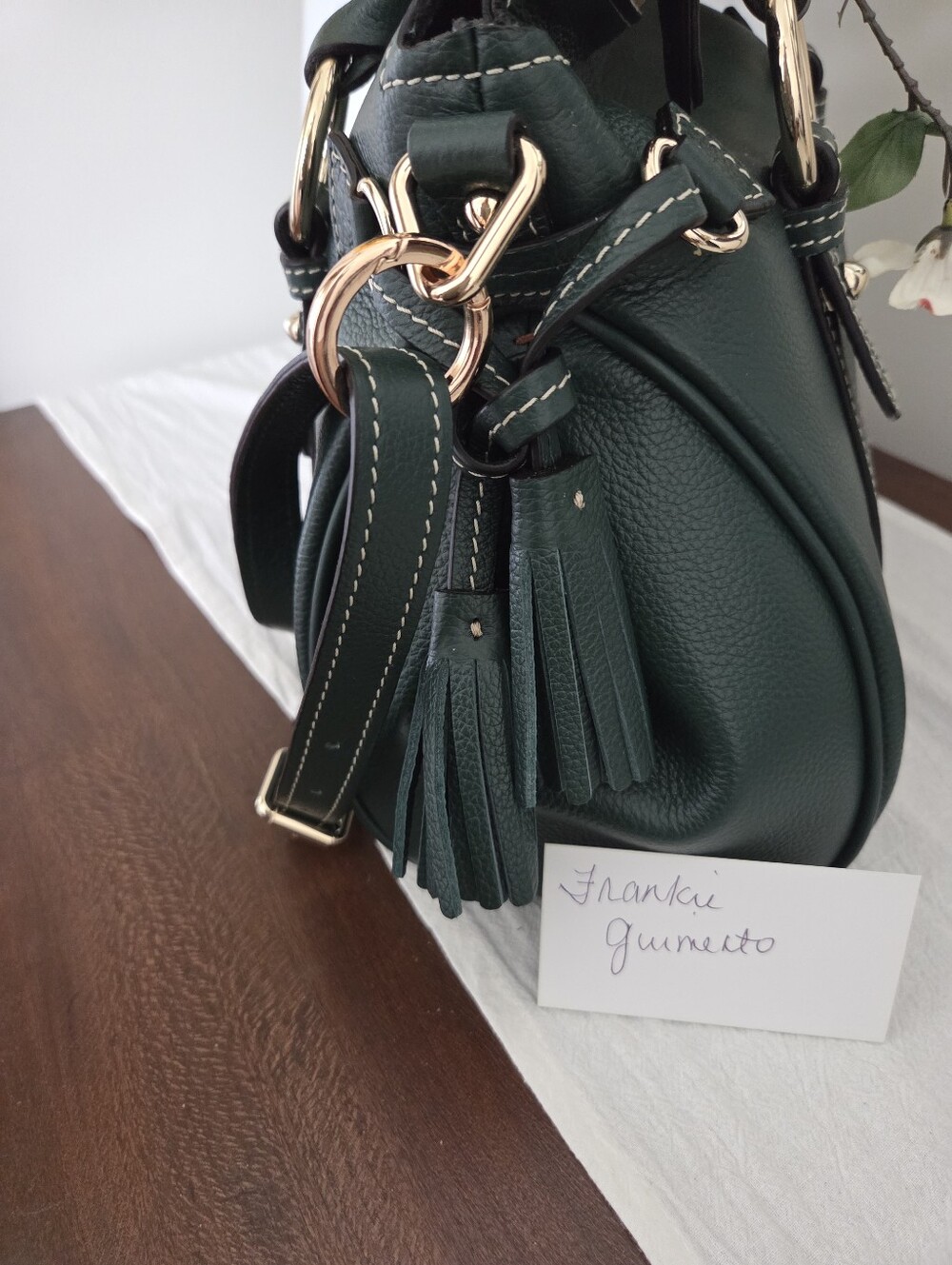 Donney & Bourke Sorrento Satchel 30 with Pockets Color: Ivy NWT - Picture 4 of 6